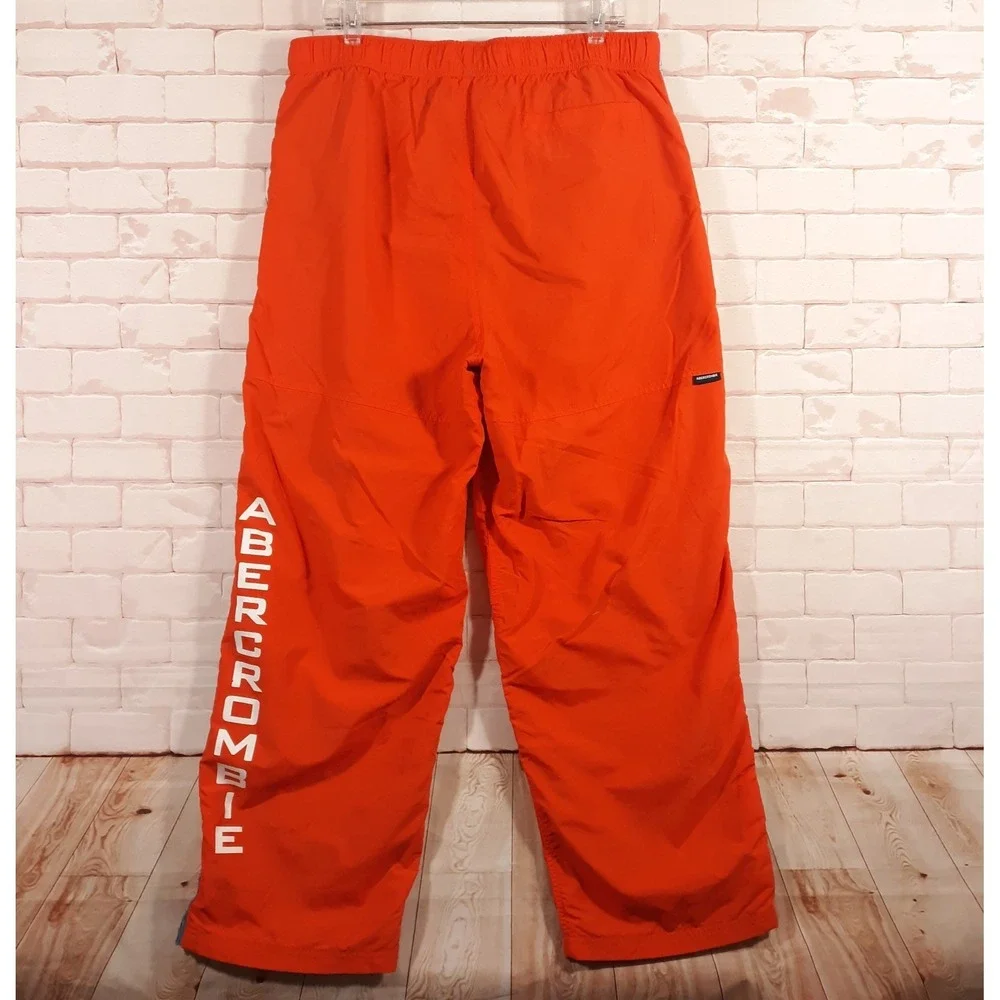 Vintage Abercrombie & Fitch Gym Issue 092 Pants Mens XL Orange Baggy Mesh Lined